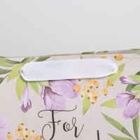 Пакет подарочный крафтовый, упаковка, &laquo;For you&raquo;, 22 х 17,5 х 8 см