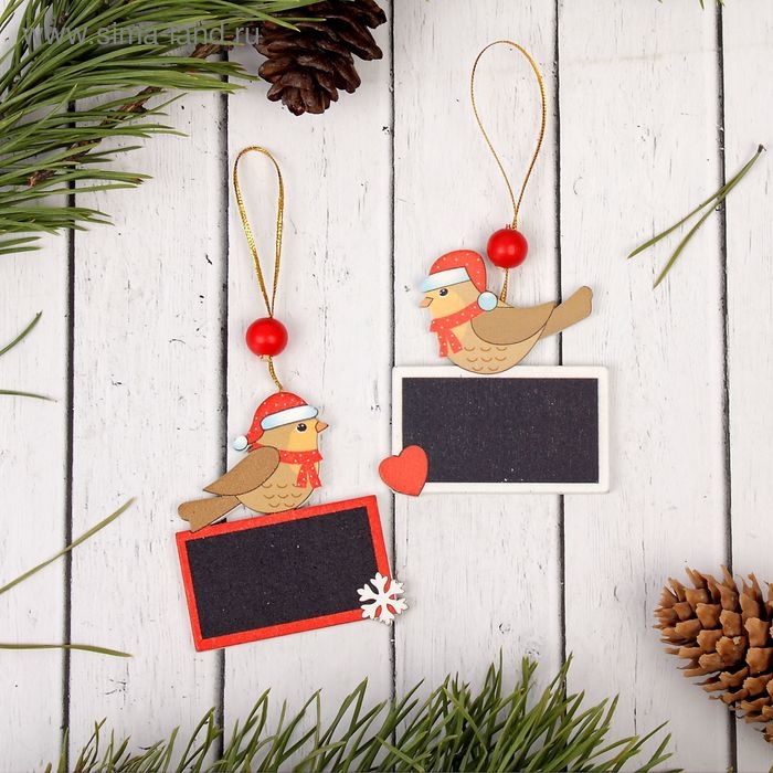 Подвеска новогодняя «Зимушка» с досочкой для пожеланий, под мел, МИКС Подвеска новогодняя «Зимушка» с досочкой для пожеланий, под мел, МИКС