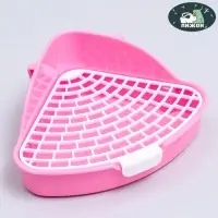 Туалет угловой для кроликов и хорьков "Пижон", 24 х 18 х 11 см, розовый