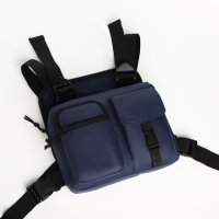 Сумка нагрудная на молнии, 2 наружных кармана, цвет синий Сумка нагрудная на молнии, 2 наружных кармана, цвет синий