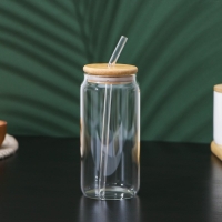 Стакан стеклянный с трубочкой «Эко», 500 мл, 7,5×15,5 см Стакан стеклянный с трубочкой «Эко», 500 мл, 7,5×15,5 см