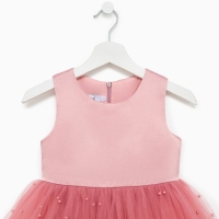 Платье детское с бусинками KAFTAN размер 36 (134-140 см), розовый Платье детское с бусинками KAFTAN размер 36 (134-140 см), розовый