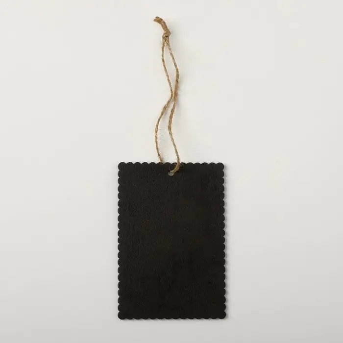 Меловой ценник &laquo;Бирка&raquo; 10&times;7, на верёвке, ребристый прямоугольник, (фасовка 10 шт.), цвет чёрный