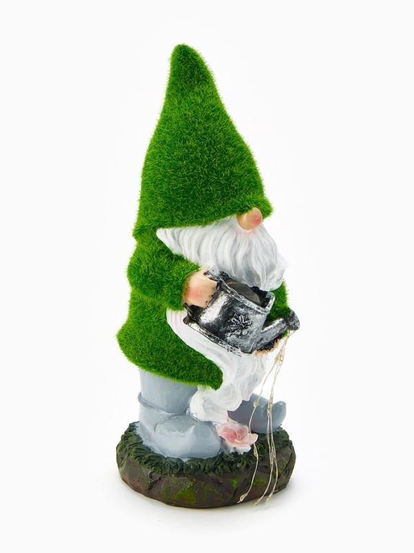 Садовая фигура "Гном с лейкой", 11,5х11,5х26,8 см, с подсветкой