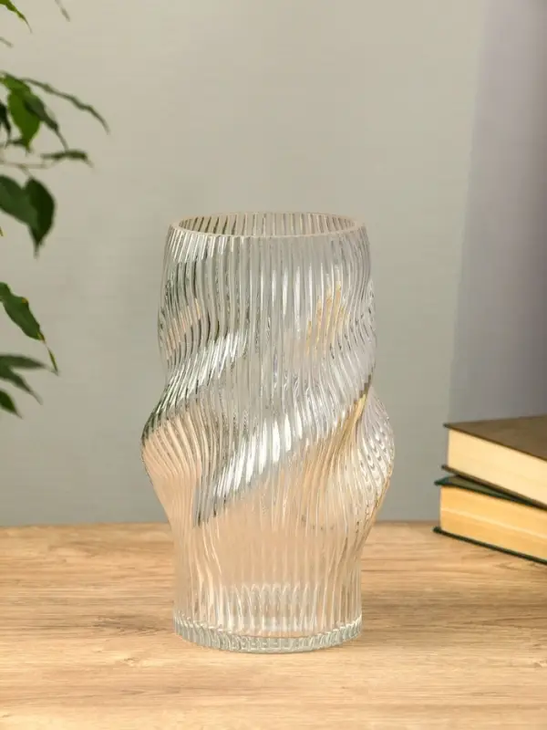 Ваза стекло настольная "Венди" 24,5х13х11 см, прозрачный