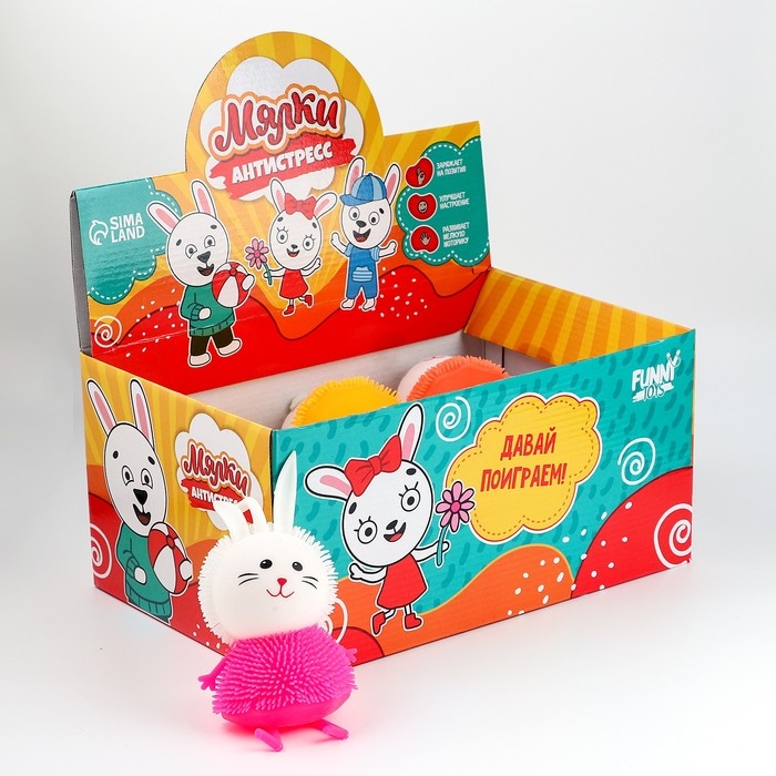 Антистресс сквиш мялка &laquo;Зайка&raquo;, цвета МИКС, в шоубоксе