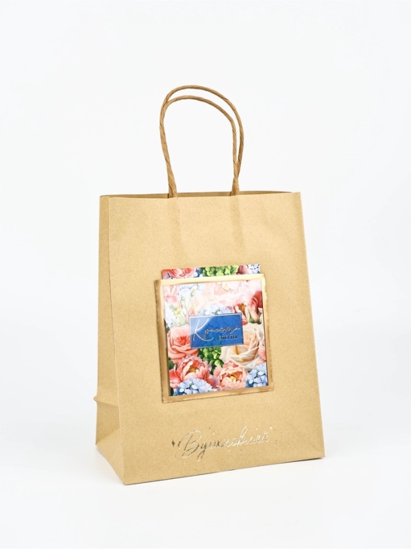 Пакет крафтовый с открыткой &laquo;Красота&raquo;, MS 18 &times; 10 &times; 23 см