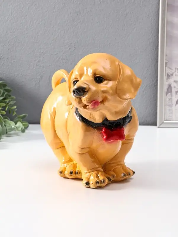 Копилка "Милый пёс" 30 см, бежевый