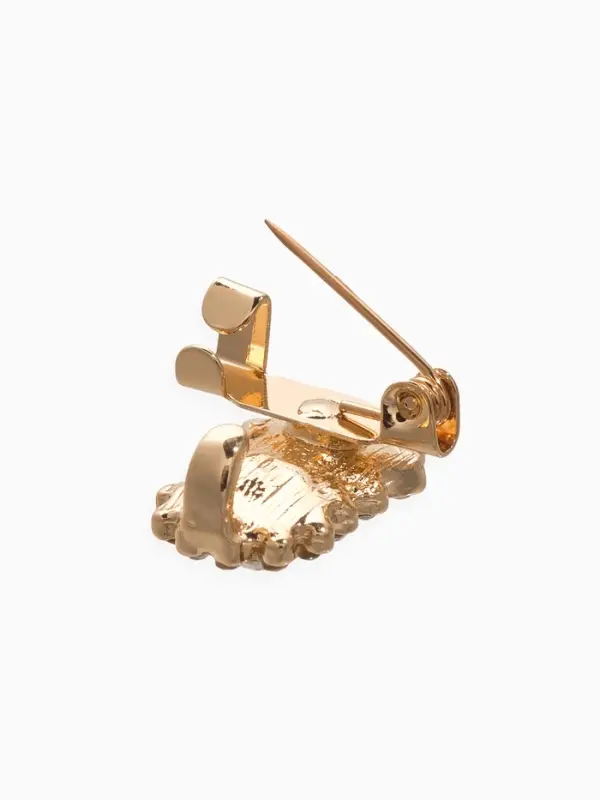 Зажим для кардигана "Ажур", астра, цвет белый в золоте