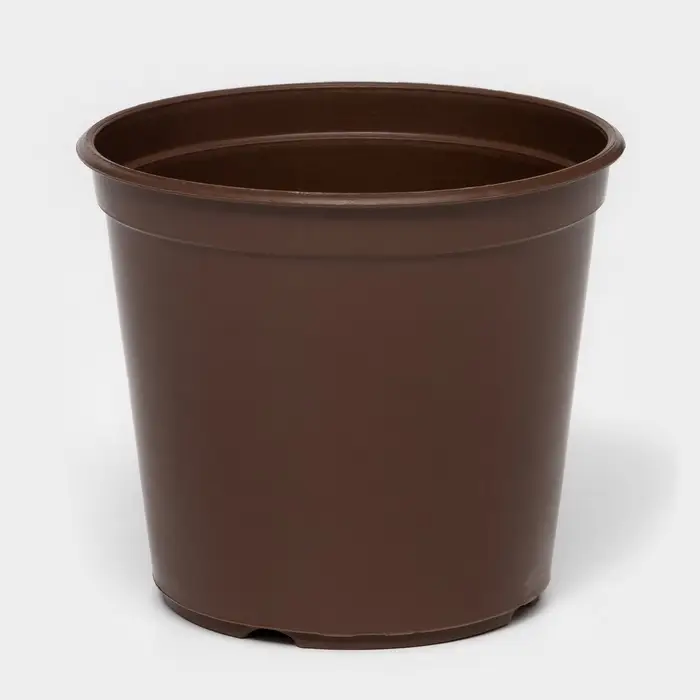 Горшок для цветов с поддоном &laquo;Доляна&raquo;, 800 мл, пластиковый, коричневый, оттенок МИКС