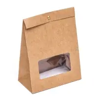 Коробка-пакет, крафт с окном, 20 х 15 х 8 см