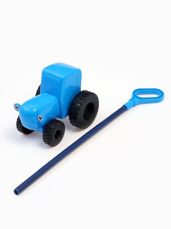 Каталка &laquo;Синий трактор&raquo; с ручкой, пластиковая