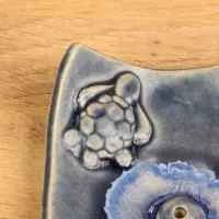 Подставка под благовония "Черепашки в море" керамика, цв. голубой, 10,5х8,5х3,5 см