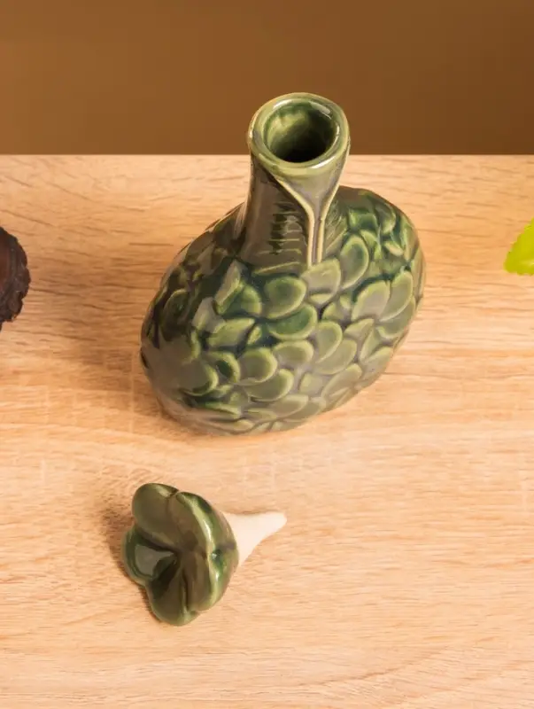 Сосуд для масла &laquo;Тропики&raquo;, 9&times;5.5&times;14 см, керамика, зелёный