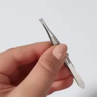 Пинцет для бровей, скошенный, узкий, диагональный, 9 см