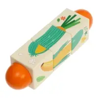 Кубики деревянные на оси  &laquo;Овощи&raquo; , 3 кубика