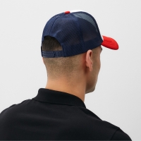 Бейсболка с сеткой MINAKU, цвет белый/красный, размер 56-58