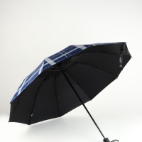 Зонт механический «Клетка», эпонж, 4 сложения, 10 спиц, R = 54/60 см, D = 120 см, цвет МИКС Зонт механический «Клетка», эпонж, 4 сложения, 10 спиц, R = 54/60 см, D = 120 см, цвет МИКС