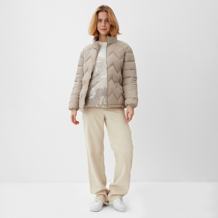 Куртка женская на молнии Collorista цвет серо- бежевый р-р 44 Куртка женская на молнии Collorista цвет серо- бежевый р-р 44