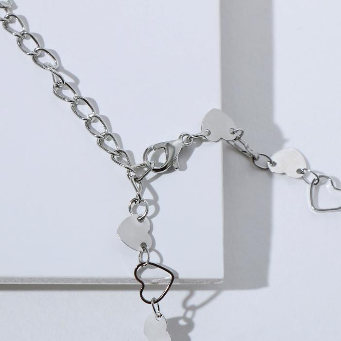 Чокер &laquo;Металлика&raquo; сердца, цвет серебро, L=30