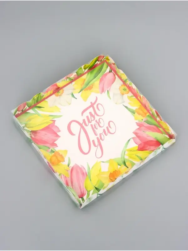 Коробка для печенья, &laquo;Тюльпаны&raquo;, 21&times;21&times;3 см