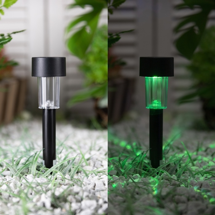 Набор садовых светильников на солнечной батарее &laquo;Цилиндр&raquo;, 4.5 &times; 30 &times; 4.5 см, 1 LED, свечение мульти (RGB), 10 шт.