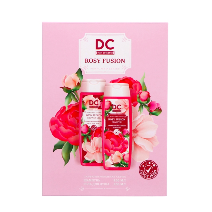 Подарочный набор косметики женский Rosy Fusion, гель для душа, 250 мл + шампунь, 250 мл