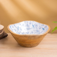 Салатник "Синие птицы" дерево манго 29х29х11 см