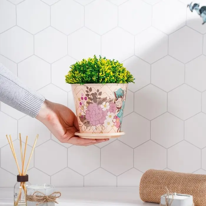 Горшок для цветов Доляна &laquo;Фрезия&raquo;, 800 мл, цвет бежевый