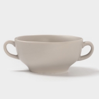 Бульонница Magistro "Potter" 255мл 15х2 цвет светло-серый с блюдцем