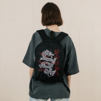 Рюкзак школьный текстильный «Дракон», 38×14×27 см, чёрный Рюкзак школьный текстильный «Дракон», 38×14×27 см, чёрный