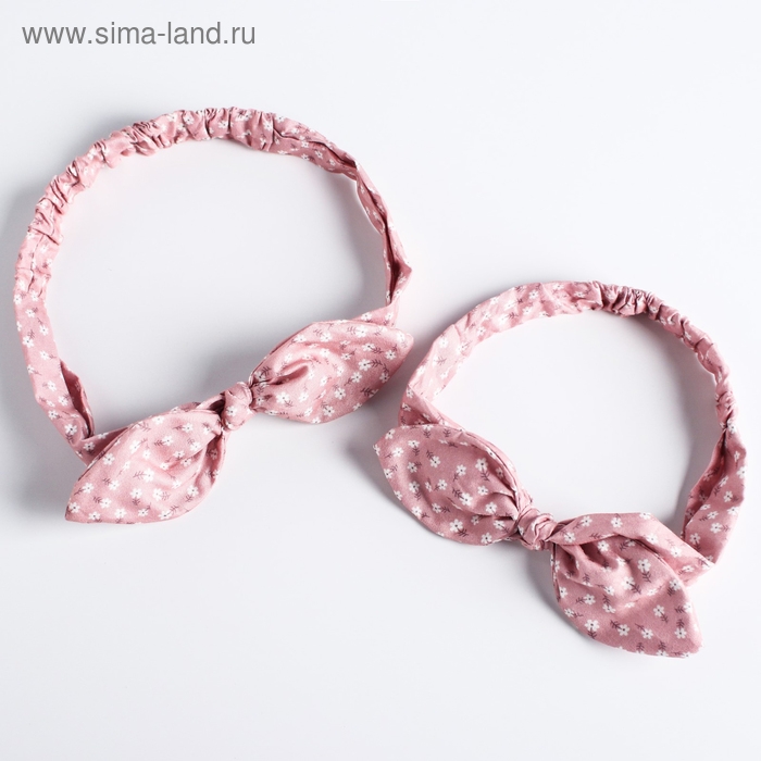 Повязка на голову для мамы и дочки &laquo;Набор для фотосессии: цветочек&raquo;, 2 шт., цв. розовый, M&B