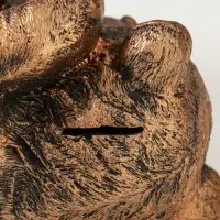 Копилка "Мишка лёжа" 15х28 см, бронза