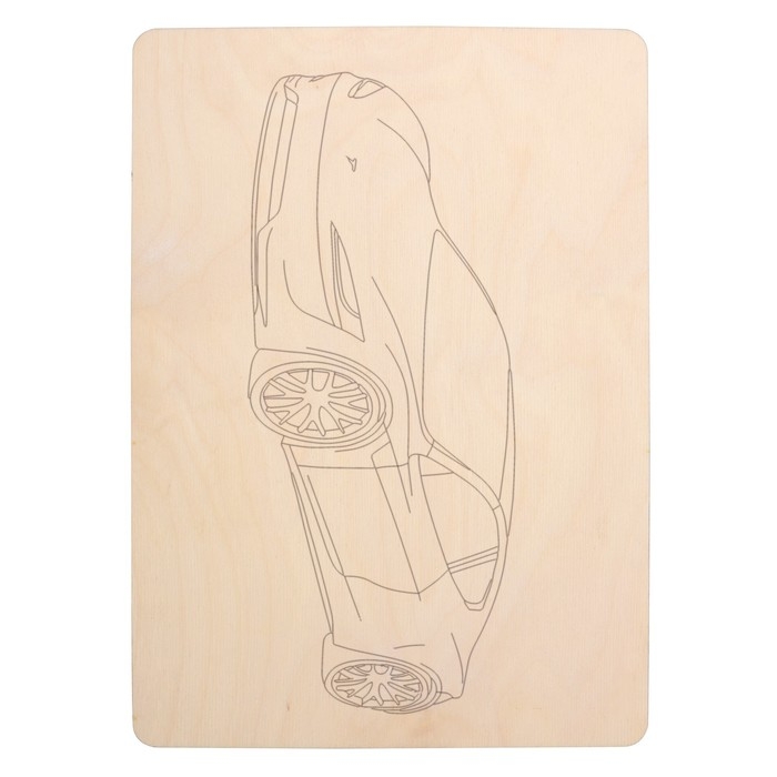 Набор досок для выжигания &laquo;Машинки&raquo; 5 шт. формат А4, 3 мм