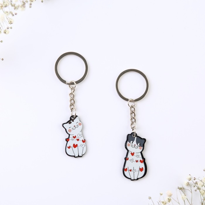 Брелок для ключей парный &laquo;ЗаМУРчательная любовь&raquo;, акриловый, 13,3 х 8