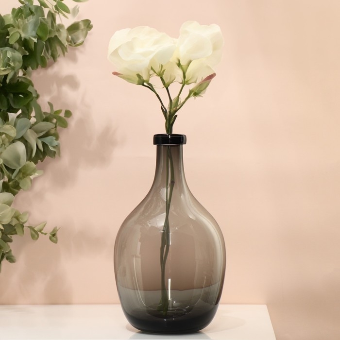 Ваза для цветов бутыль &laquo;Суромна&raquo; из прозрачного серого стекла 29 х 16 х 16 см