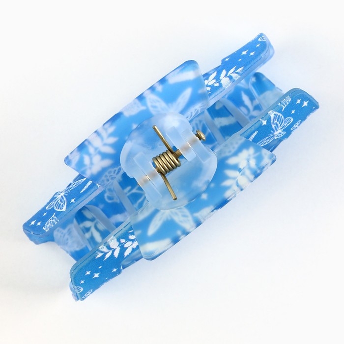 Краб для волос , заколки &laquo; Воздушной&raquo;, голубой, 7 х 3 х 3,5 см