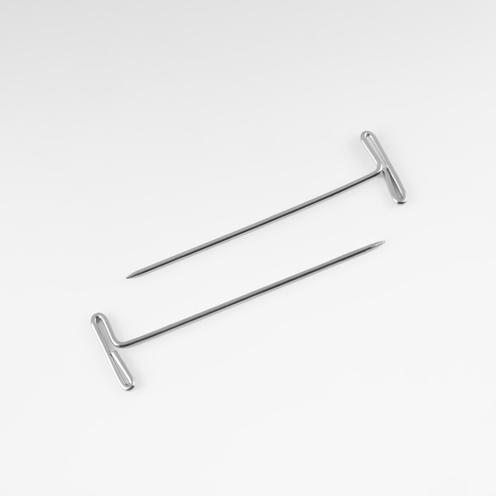 Булавки портновские, Т-образные, 38 мм, 50 шт, цвет серебряный