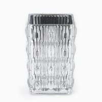 Ваза для цветов &laquo;Монарда&raquo; из стекла, серебро 25&times;13,5&times;9,5 см