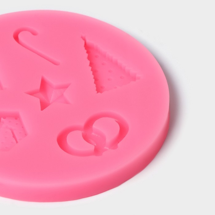 Молд новогодний &laquo;Новогодние атрибуты&raquo;, силикон, 10&times;10&times;1 см, цвет МИКС