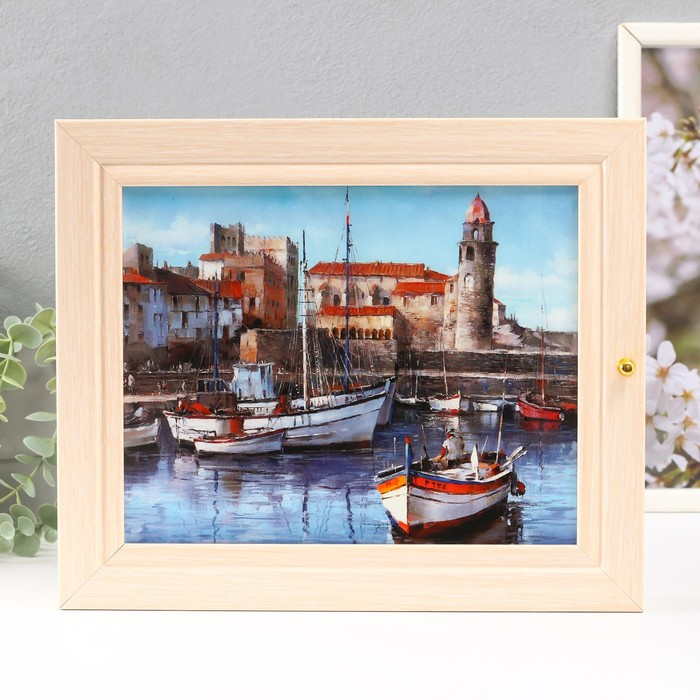 Ключница "Берег" молочный дуб  26х31 см МИКС