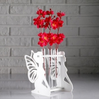 Кашпо деревянное 13.3×11.6×15.5 см с 3 колбами "Фея", белый Дарим Красиво Кашпо деревянное 13.3×11.6×15.5 см с 3 колбами "Фея", белый Дарим Красиво