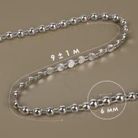 Бусы на нитях, плоские, 6 мм, 9 &plusmn; 1 м, цвет серебряный