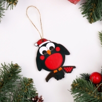 Ёлочная игрушка двусторонняя "Снегирь на ветке", 9х6 см Ёлочная игрушка двусторонняя "Снегирь на ветке", 9х6 см