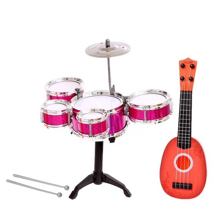 Барабанная установка &laquo;Крутой музыкант&raquo;, с гитарой, МИКС