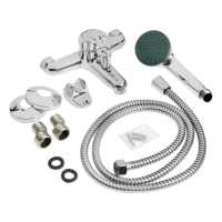 Смеситель для ванны ZEIN Z0153, картридж 35 мм, с душевым набором, хром