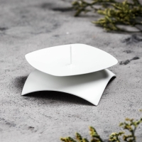 Подсвечник "Кварта Н" металл на 1 свечу,  9,5х3 см, белый