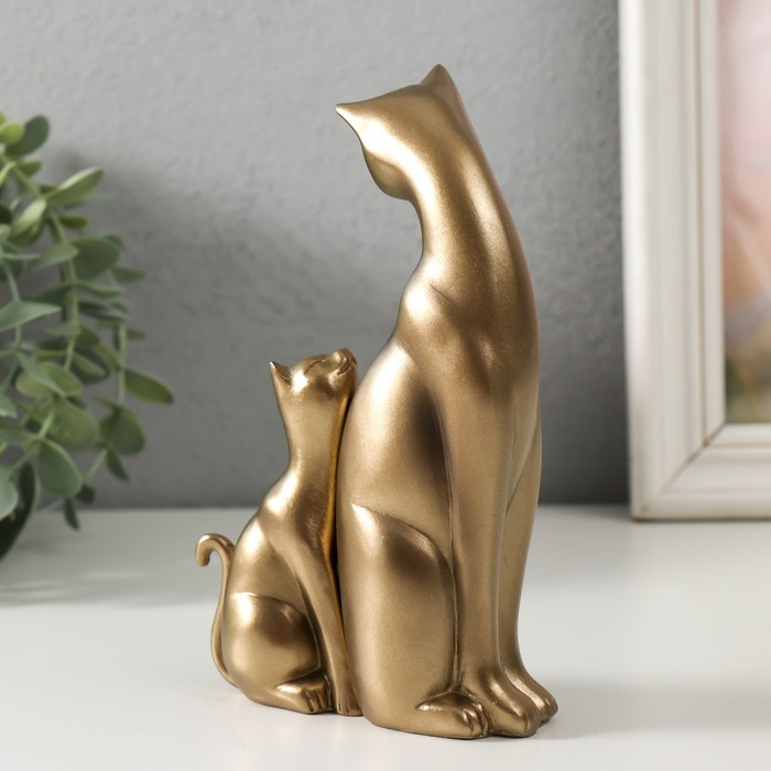 Полистоун набор кошка с котёнком 15,5 см 9,3 см (набор 2 шт)