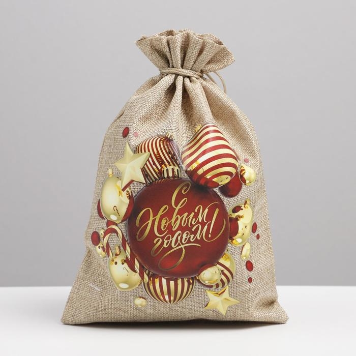 Мешок с термонаклейкой &laquo;Игрушки&raquo;, 20 х 30 см +/- 1.5 см, Новый год
