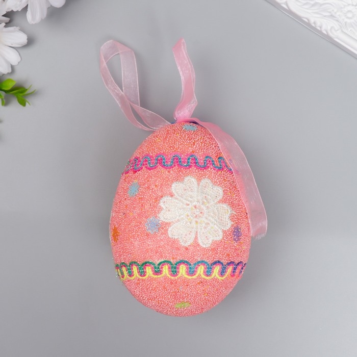 Декор пасхальный подвеска "Яйцо - посыпка, пчёлка" МИКС 13 см